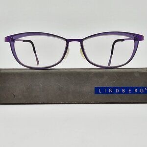 Lindberg No. 020/60A2 9701 77 Purple Strip Titanium Eyeglasses Frame w/ Case